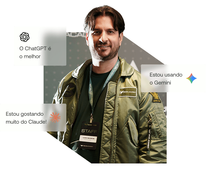 Profissional usando ferramentas de IA